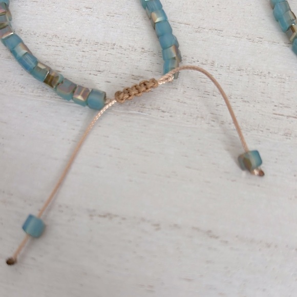 Handmade Blue Beaded Bracelets - Picture 3 of 3